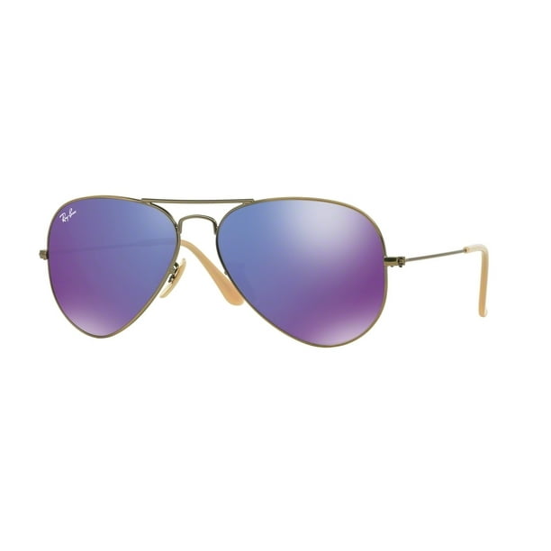 Ray Ban Rb3025 Aviator Large Metal Sunglasses Size 55 Grey Mirror Purple Walmart Com