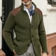 thumbnail image 3 of Suéter de otoño e invierno, cárdigan de solapa delgada, abrigo de punto de manga larga, suéter de hombre de talla grande europeo y americano, 3 of 6