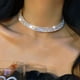 thumbnail image 3 of Gargantilla Collares Gargantilla de diamantes de plata Pulsera Pendientes de cristal Conjunto de collar para mujer Conjunto de joyería de boda de fiesta de diamantes de imitación sexy, 3 of 5