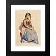 thumbnail image 2 of Dominique Louis Papety 11x14 Black Modern Framed Museum Art Print Titled - Seated Italian Woman (1800s), 2 of 5