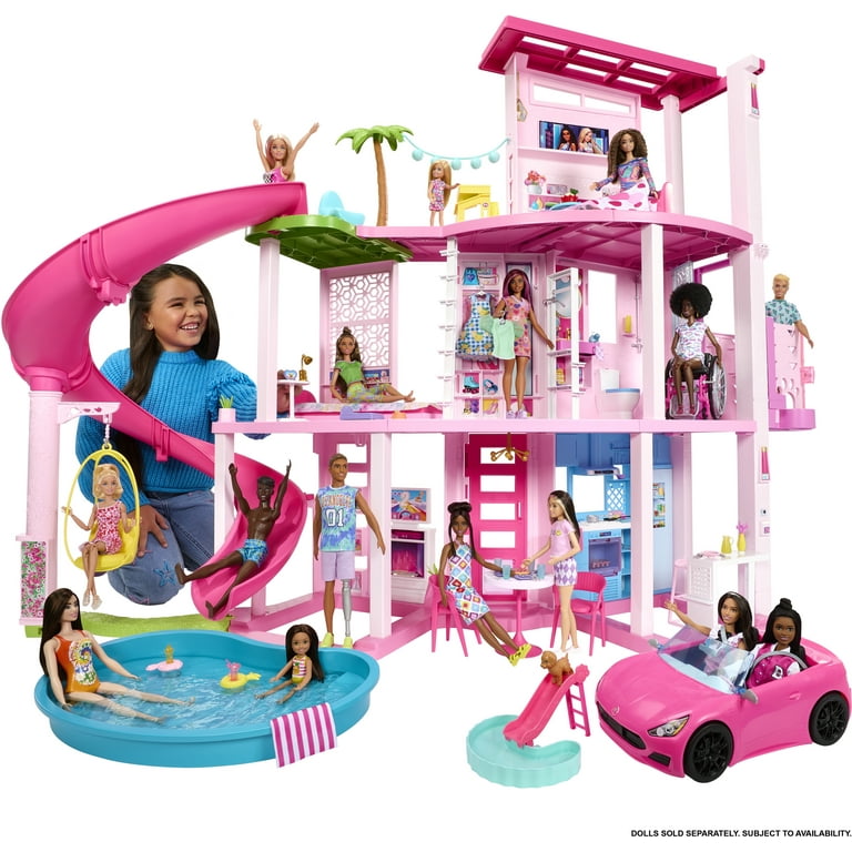 Mattel Barbie Dreamhouse Dollhouse with Wheelchair Accessible Elevator,  Pool 887961531282