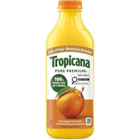 Tropicana 100% Orange Juice Lots of Pulp, 1.36 L
