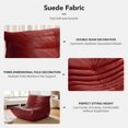 thumbnail image 7 of One Piece Fireside Chair Lazy Sofa Floor Chair Modern Bean Bag Couch Accent Chair for Bedroom Living Room,Burgundy, 7 of 7