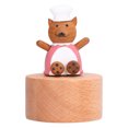thumbnail image 1 of Mini caja de música tallada a mano, figura musical giratoria de madera, adorno con base redonda, abuela lobo, 1 of 5