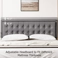 thumbnail image 5 of Bed Frame, Modern Upholstered Platform Bed with Button Linen Headboard, Heavy Duty Foundation with Wood Slats Supports No Box Spring Needed, 5 of 9