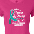 thumbnail image 4 of Inktastic Ovarian Cancer Awareness Brave and Strong with Arrows Women's T-Shirt, 4 of 5