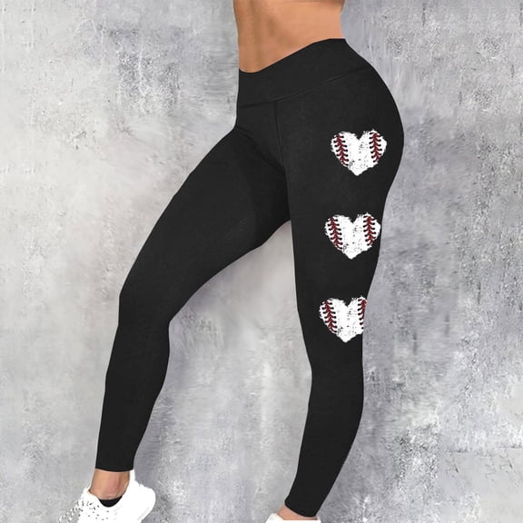 Taylonsss Clearance Women's Fashion Baseball Printed Tight Leggings Yoga Pants Sport Elastic Pants