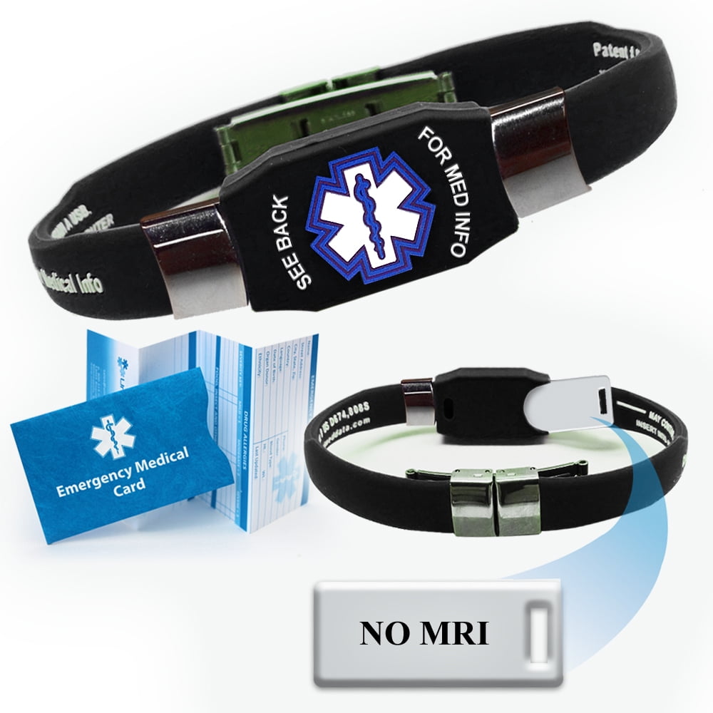 "No MRI" ELITE Medical Alert ID Bracelet. Choose Color!
