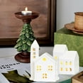 thumbnail image 4 of White Ceramic Christmas Village Houses, Christmas Village Sets, LED Lighted Christmas Village Houses, White Porcelain Village Town Houses, Christmas Town Scene Collection for Home Table Room Decor, 4 of 9