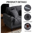 thumbnail image 5 of 3 Seat L Shaped Modern Sofa, Chenille Deep Seat Sofa with Storage Ottoman, Modular Sectional Cloud Couch with Side Storage and USB/C-TYPE Charging Ports for Living Room,Bedroom,Antique Dark Grey, 5 of 6