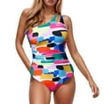 thumbnail image 1 of Women One Shoulder Sexy Swimsuit Full Coverage Bathing Suit Keyhole Design Comfortable Swimwear For Beach Pool, 1 of 4