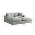 thumbnail image 2 of Comfort Pointe Julia 4-piece Chofa Sectional in Plush Gray Cord-like Fabric, 2 of 12
