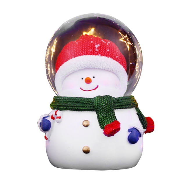 Bola de cristal de decoración navideña, globo de nieve navideño de color, adornos de bolas de cristal navideños, globo de nieve con brillo iluminado de resina, durabilidad probada en el tiempo