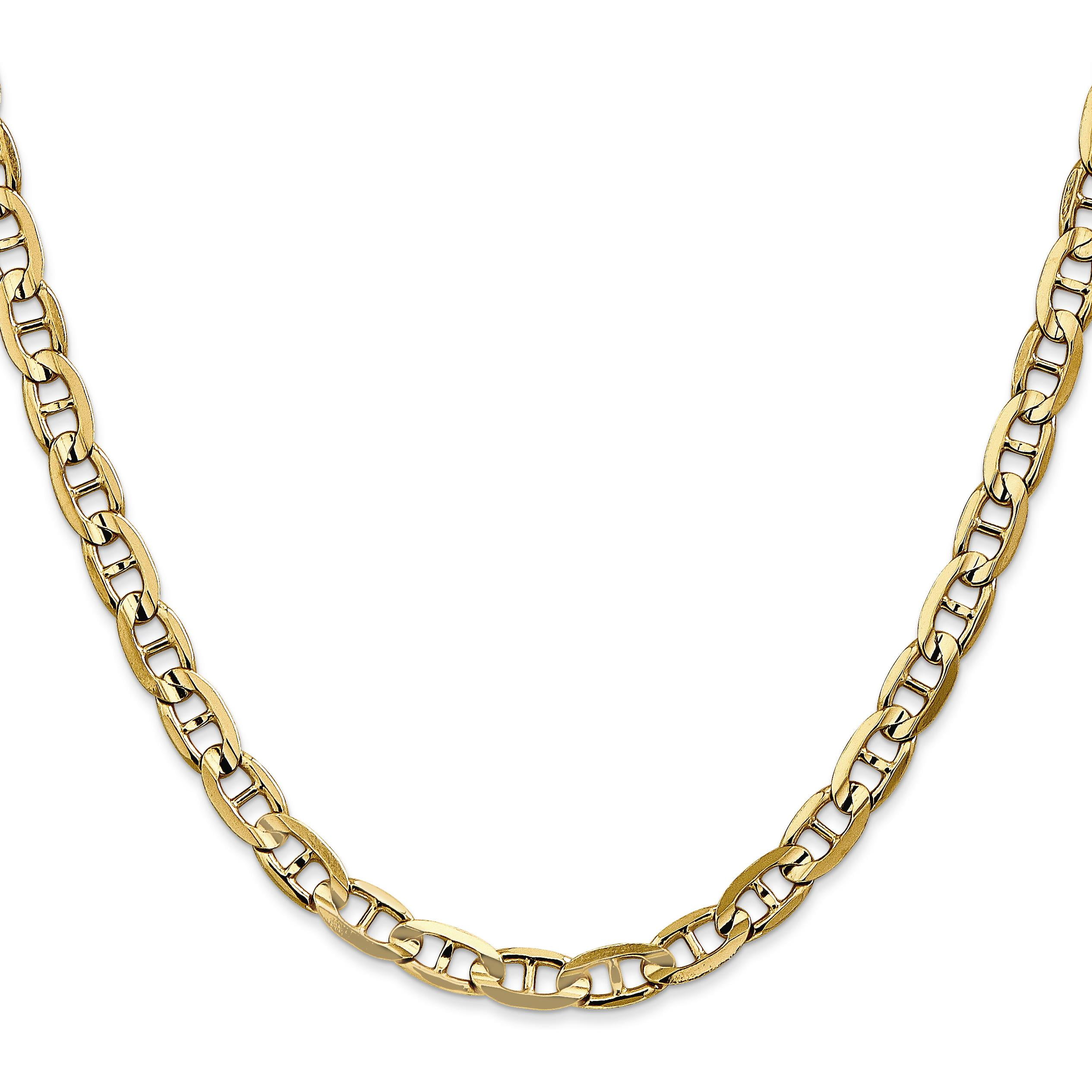 FindingKing - 14K Gold Concave Anchor Chain Necklace 24