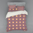 thumbnail image 2 of Colorful Duvet Cover Set, Mosaic with Traditional Cultural Motifs Diagonal Squares Rhombus Tile, Bedding Set with Shams and Fitted Sheet, 3 Sizes, by Ambesonne, 2 of 3