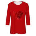 thumbnail image 4 of Njagoc3 Ladies Valentine'S Day Printed Round Neck Pullover with T-Shirt Top for women, 4 of 6