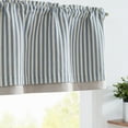 thumbnail image 7 of Curtainking Stripe Rod Pocket Kitchen Valance 50x16 inch Double Layer Farmhouse Window Valances for Living Room 1 Panel Blue on Beige, 7 of 7