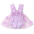 thumbnail image 3 of IBTOM CASTLE Newborn Baby Girl 1st Birthday Outfit Butterfly Lace Tulle Romper Dress with Headband Cake Smash Photo Shoot, 3 of 8
