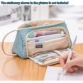 thumbnail image 5 of SHAR Durable Large Capacity Pencil Case, Pencil Case with Multifunctional Compartments, Pens Case Bag for Student Stationery Girls (Light Blue), 5 of 5