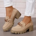 thumbnail image 5 of SACFOF Platform Oxfords for Women,Chunky Leather PU Lace Up Oxfords Comfort Lug Sole Business Dress Office Shoes, 5 of 7