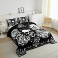 thumbnail image 3 of Homewish Spooky Gothic Skull Bedding Comforter Set,Retro Damask Print Twin Comforter Sets,White Black Bedding Set For Men Women,Ultra Soft Home Decor Reversible,2 Pieces, 3 of 8