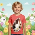thumbnail image 2 of ibiyuan Toddler Boy&nbsp;easter Shirt Girls Easter Day Gifts T Shirts for Boys Round Neck Holiday Short Sleeve Letter Graphic Bunny Tee Birthday Gifts Kids Clothing, 2 of 4