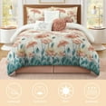 thumbnail image 5 of Lanco 7 Piece Floral Comforter Set, Queen Size Microfiber Print Bedding Set, Blush All Season Bedding, Matching Pillows, Shams, Bed Skirt, 5 of 7