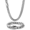 thumbnail image 2 of Hip-Hop Golden Curb Cuban Link Chain Stainless Steel Necklace for Men and Women Gold Silver Color Bracelet Fashion Jewelry, 2 of 6