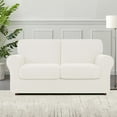 thumbnail image 5 of Subrtex 5-Piece Stretch Sofa Slipcover Sets with 2 Backrest Cushion Covers and 2 Seat Cushion Covers (Loveseat, White), 5 of 8