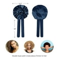 thumbnail image 3 of BONNET QUEEN Silk Double Layer Satin Reversible Bonnet With Tie Band - Sleep Cap for Women With Curly Hair, Navy Blue, 3 of 3