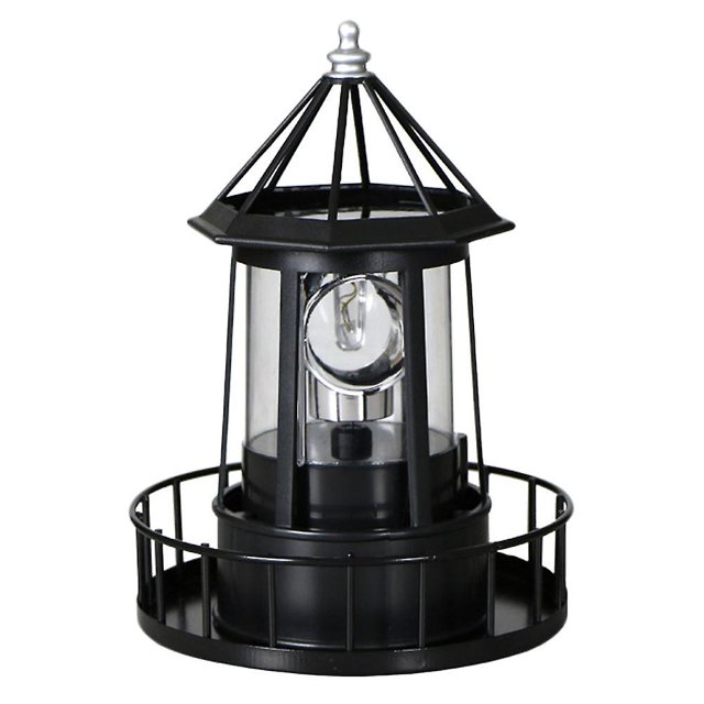 Faro LED con energía solar, lámpara giratoria de 360 grados, decoración para jardín al aire libre