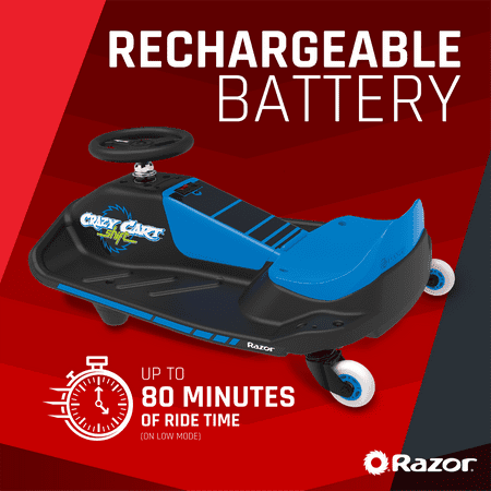 Razor - Crazy Cart Shift Battery-Powered Cart - Blue/Black