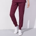 thumbnail image 6 of Xfvqtps Scrub Pants for Women Stretch Yoga Scrub Joggers Anti-Wrinkle Elastic Waist Nursing Jogger Pants Burgundy, 6 of 9