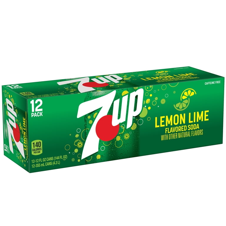 7UP Caffeine-Free Lemon Lime Soda, 12 Fl Oz Cans, 12 Count Case 
