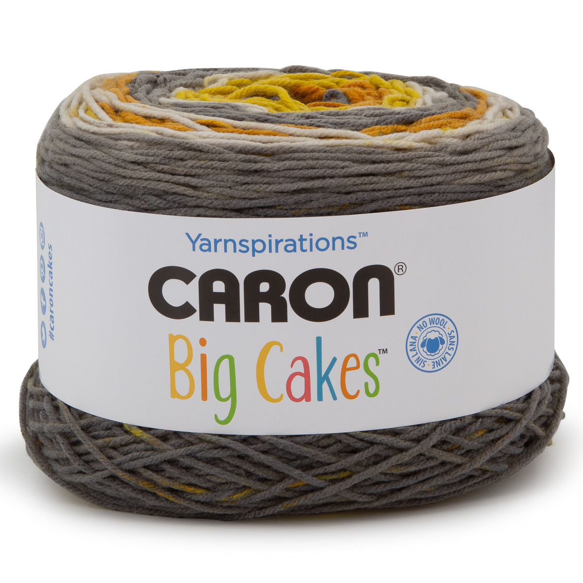 Caron Big Cakes Self Striping Yarn 603 yd/551 m 10.5oz/300 g (Honey