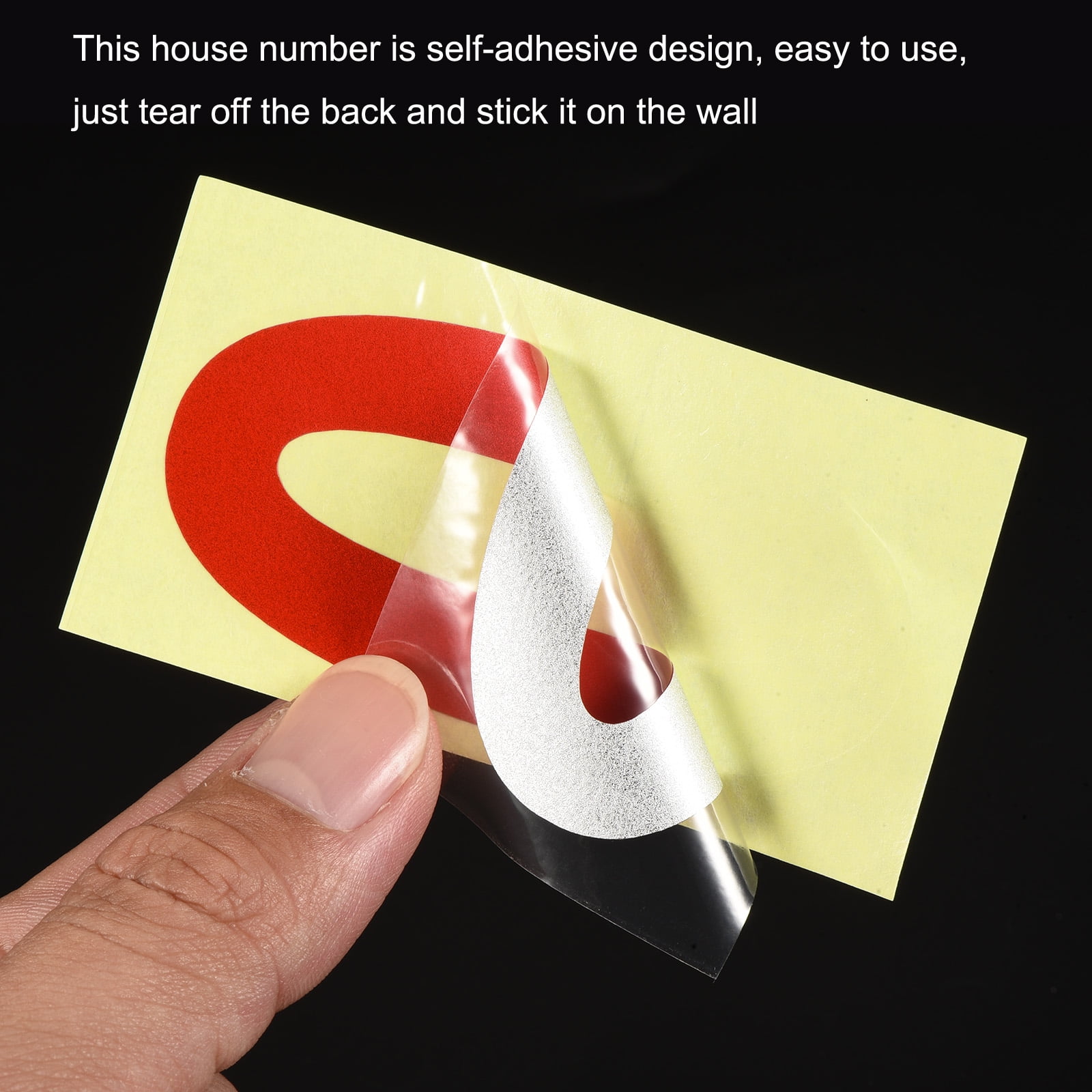 Unique Bargains 4.13 Inch Reflective Mailbox Numbers Sticker 0-9 Adhesive Number Red 4 Set
