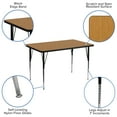 thumbnail image 5 of Flash Furniture 30''W x 48''L Rectangular Oak Thermal Laminate Activity Table - Standard Height Adjustable Legs, 5 of 11