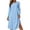 Light Blue, variant on Omexry Cute Summer Dresses Women's Fashion And Leisure Splicing Long Sleeve Round Neck Loose And Comfortable Dress