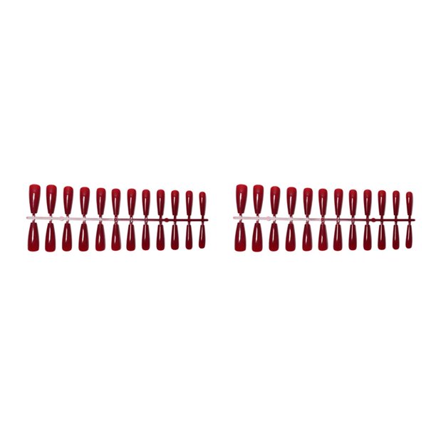 Guardurnaity 24 piezas de uñas acrílicas extralargas, resistentes a los arañazos, resistentes al color, para manicura, salones, arte, 1 rojo vino 1vino tinto 2Conjunto