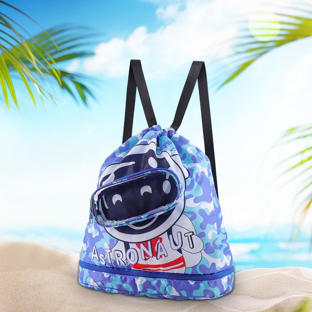Mochila con cordón para gimnasio Salvador natación húmeda Azul