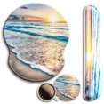thumbnail image 1 of Alfombrilla de ratón Wiabsi, soporte de muñeca de gel con posavasos Beach, 1 of 6