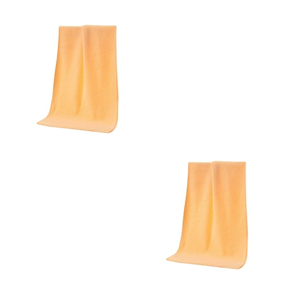 unbranded 2pcs Car Cleaning Towels 30x70cm Microfiber Auto Car Polishing Waxing Drying Cloth (Yellow)