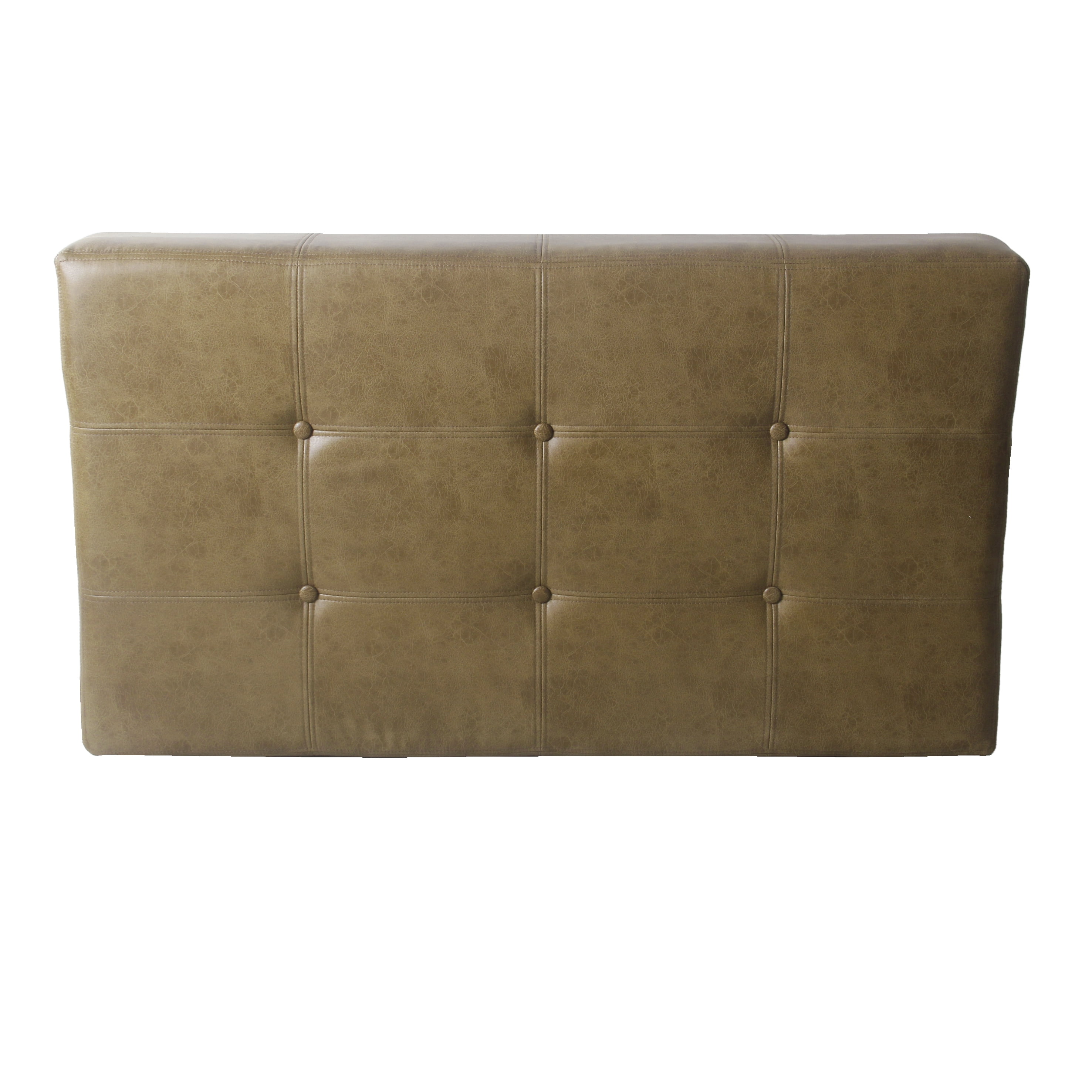 HomePop Tufted Coffee Table Ottoman - Light Brown Vegan Leather