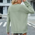 thumbnail image 5 of Lovskoo Sweaters for Women Casual Loose Long Sleeve Knitting Round Neck Sweater Blouse Tops Green, 5 of 8