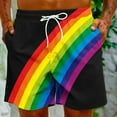 thumbnail image 5 of DDAPJ pyju Big and Tall Swim Trunks for Men LGBT Pride Rainbow Flag Printed Drawstring Beach Shorts Quick Dry Surfing Board Shorts with Pockets 2025 Black 4XL, 5 of 8