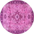 thumbnail image 1 of Ahgly Company Indoor Round Medallion Pink Traditional Area Rugs, 3' Round, 1 of 4