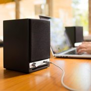 Audioengine HD3 Wooden Wired Bluetooth Stereo Amplifier Bookshelf Speakers - Pair (Satin Black)
