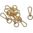 thumbnail image 2 of 10 Pack Heavy Duty Bag Clasps Lobster Swivel Clips Snap Hook for Purses Bags Keys Crafts charms Pendants - Golden, 2 of 10