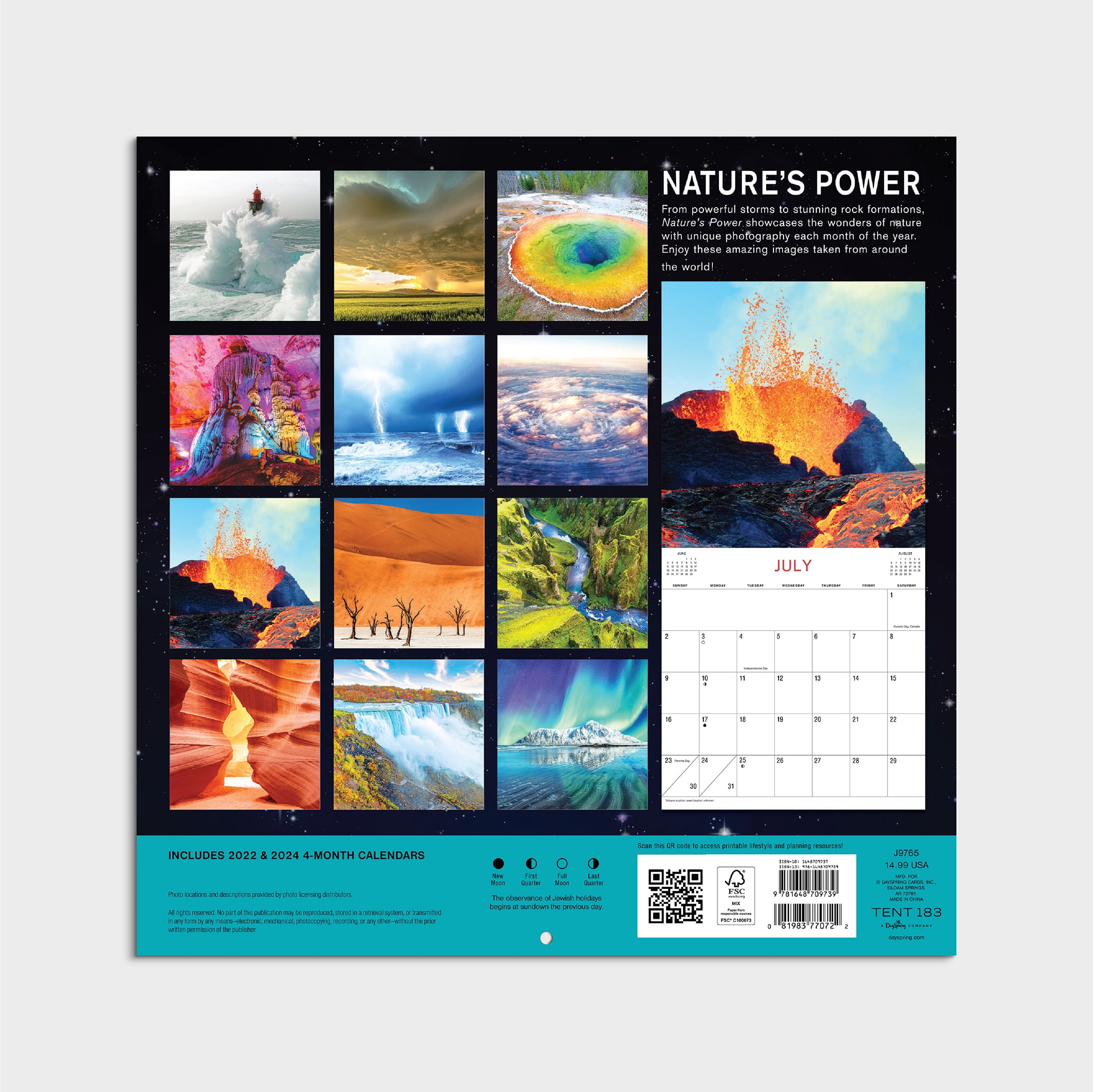 2023 - 12 Month Calendar-Natures Power-12x12 Hanging Wall Calendar by DaySpring