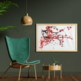 thumbnail image 2 of Floral Wall Art with Frame, Japanese Cherry Blossom Sakura Blooms Branch Spring Inspirations Print, Printed Fabric Poster for Bathroom Living Room, 35" x 23", Vermilion Brown White, by Ambesonne, 2 of 2